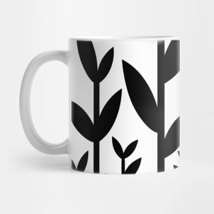 Black leafy tree plant shoots pattern design Mug